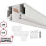 Шинопровод NOVOTECH FLUM 135327 PORT NT25 000 для монтажа в натяжной потолок 3м (CLAMP) IP20 48V белый NV-135327