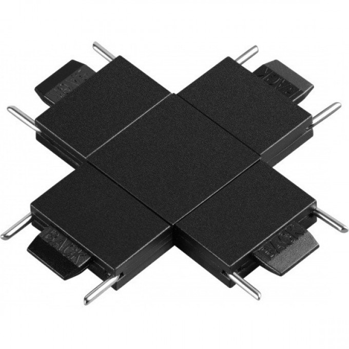 Соединитель с токопроводом "X" NOVOTECH EASY 135270 SHINO NT24 для низковольтного шинопровода IP20 24V черный NV-135270